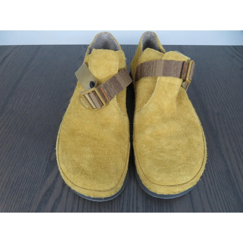 Chaco Paonia Shoes Mens 11 Yellow Suede Slip On Buckle Comfort Casual JCH107449