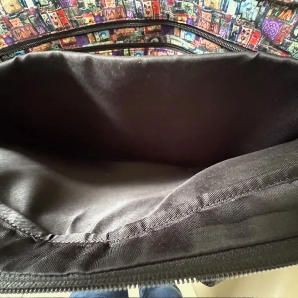 Robert Graham Midnight Blue/Black Leather Suerat Laptop Messenger Bag