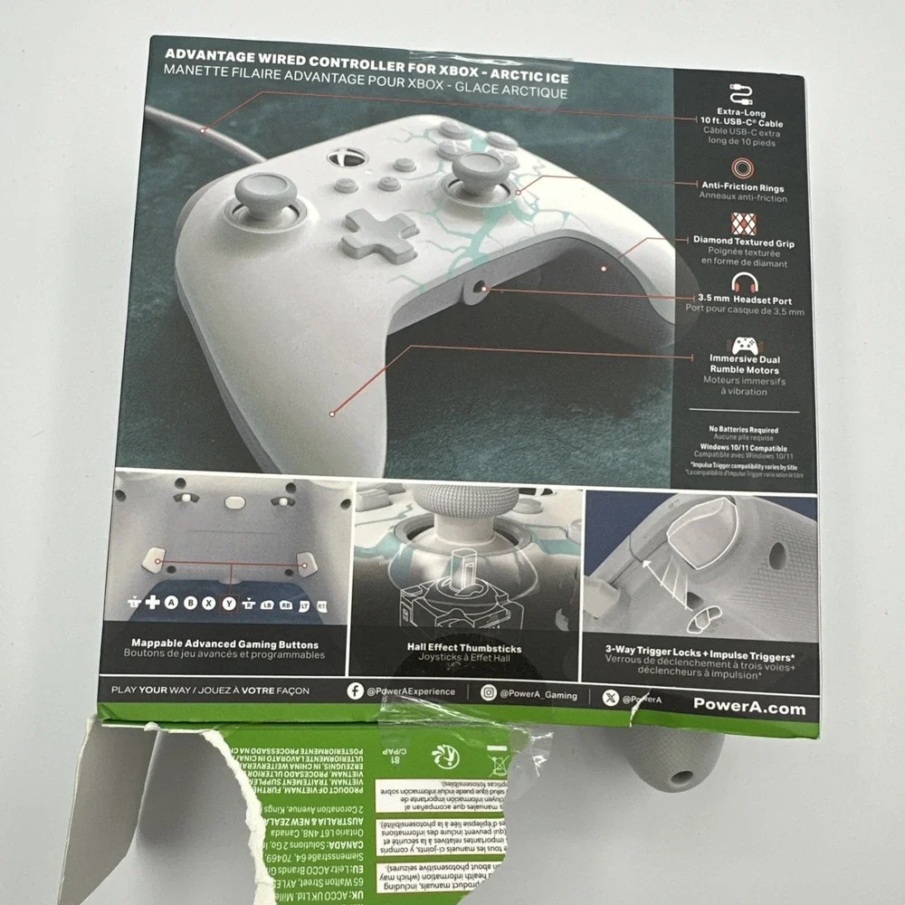 PowerA Advantage Wired Controller - XBox Series x S Artic Ice White
