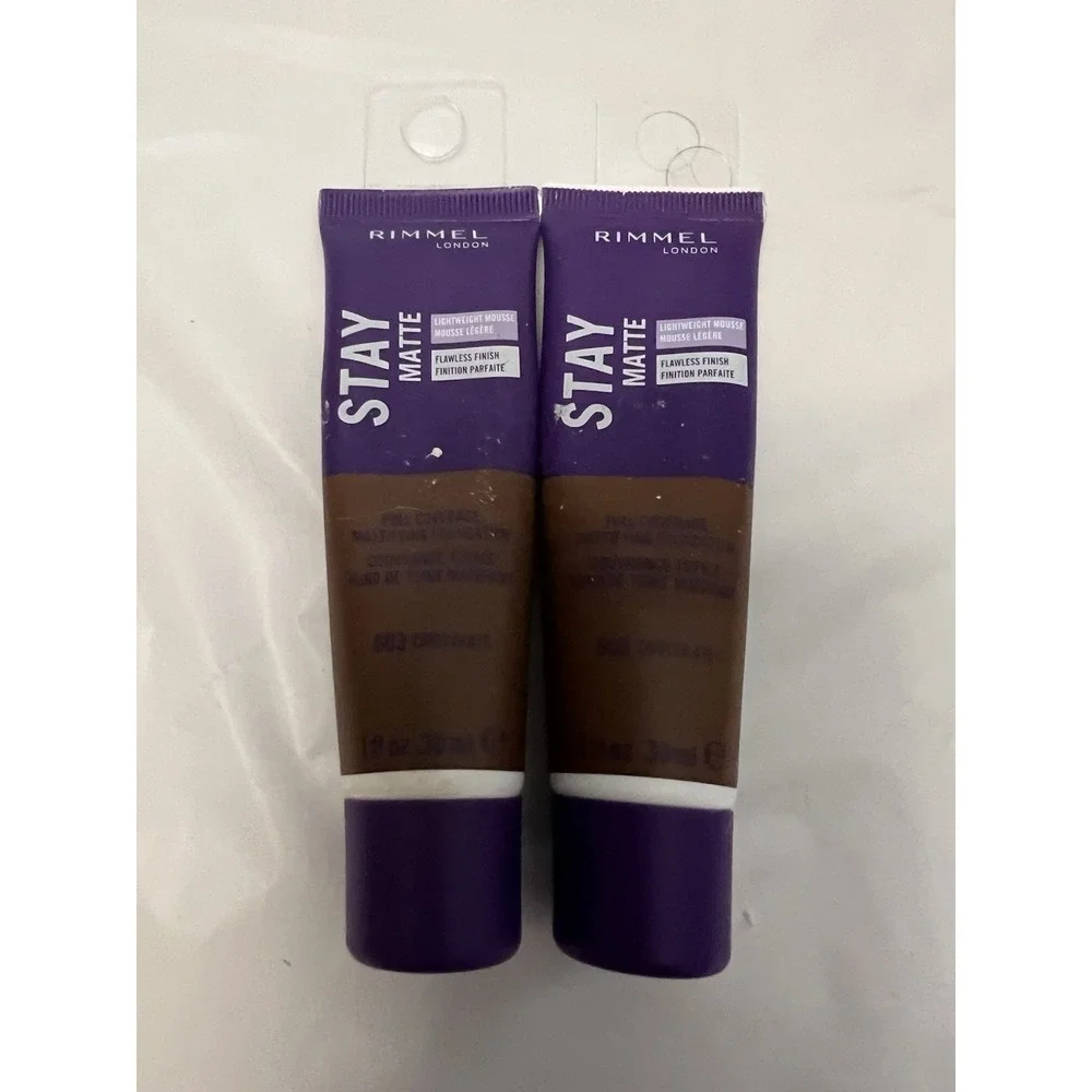 Rimmel London‎ Foundation Stay Matte 603 Chocolate 1 Oz Full Coverage Lot Of 2