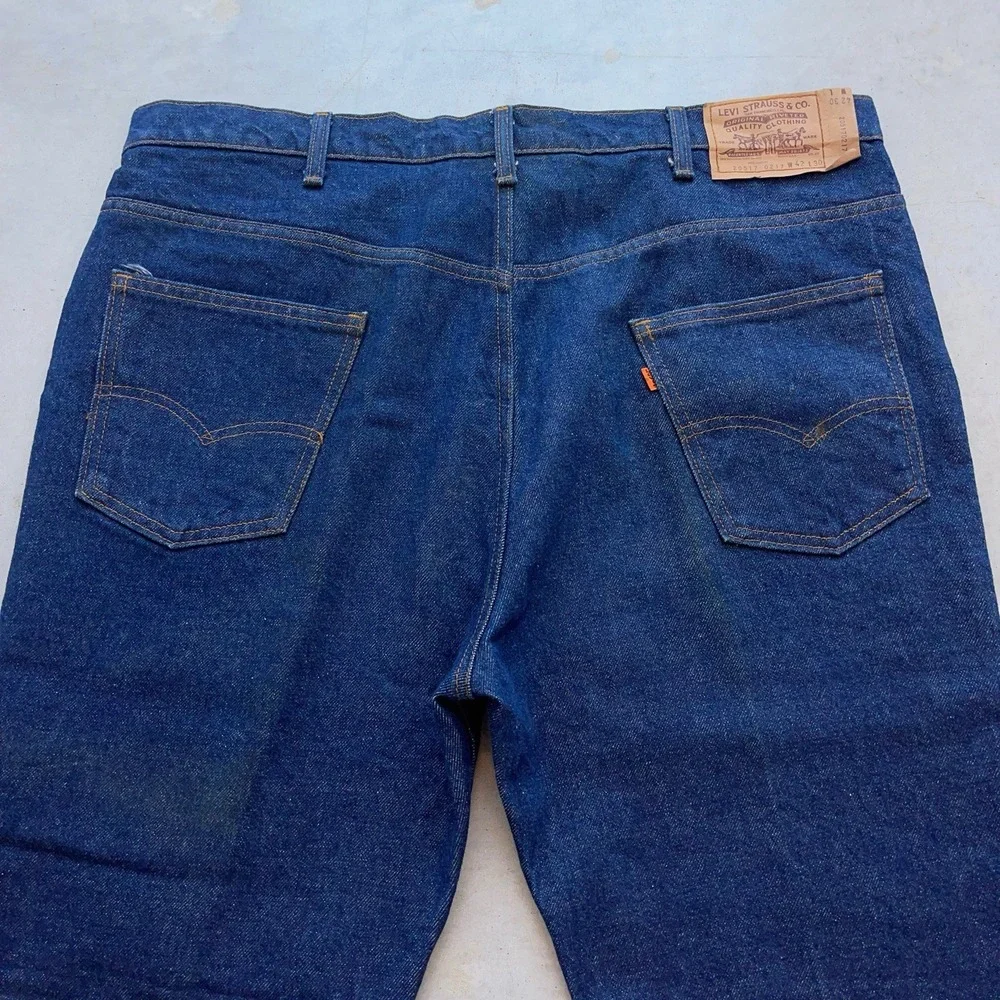 Vintage Levi's 517 Saddleman Boot Cut Raw‎ Denim Jeans Size 42x32 (Fits 42x30)