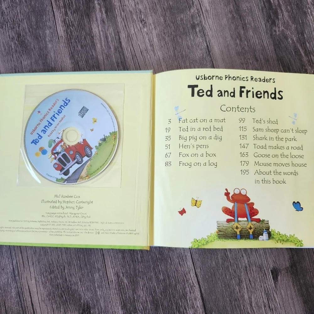 NWOT Usborne Phonics Readers Ted And Friends With CD