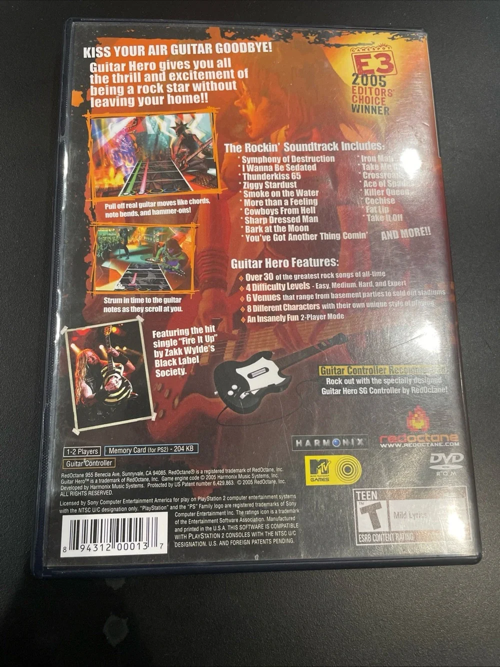 Guitar Hero (Sony PlayStation 2, PS2) Complete CIB
