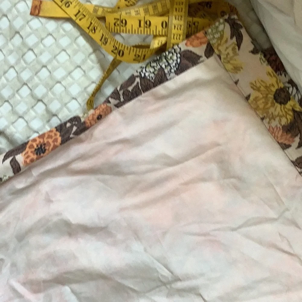 Vintage 60’s 70’s Cream Brown Orange Yellow Green Drapes Curtains 10 Pieces