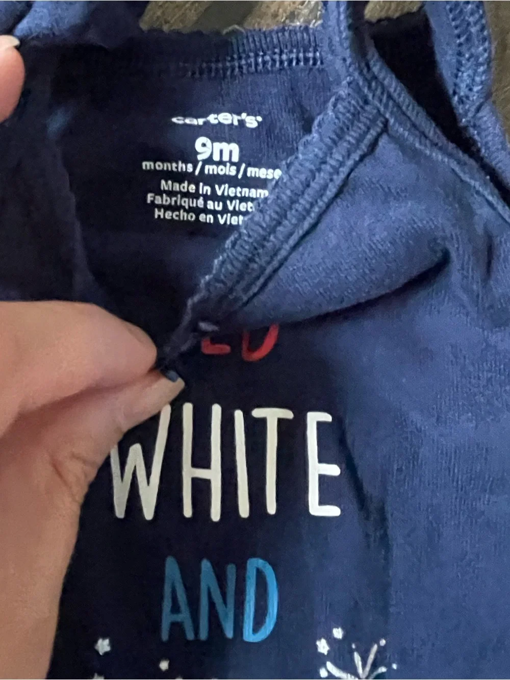 Carter's Navy Blue 'Red White and Cute' Sleeveless Bodysuit