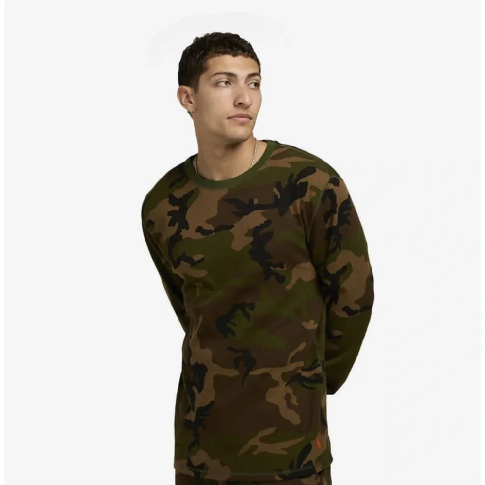 Polo RALPH LAUREN Men's Shirt Waffle Weave Long Sleeve Thermal Camo Size M/L