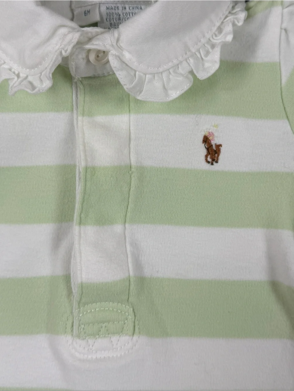 RALPH LAUREN Soft Cotton Rugby Stripe Dress with Bloomers - 6M