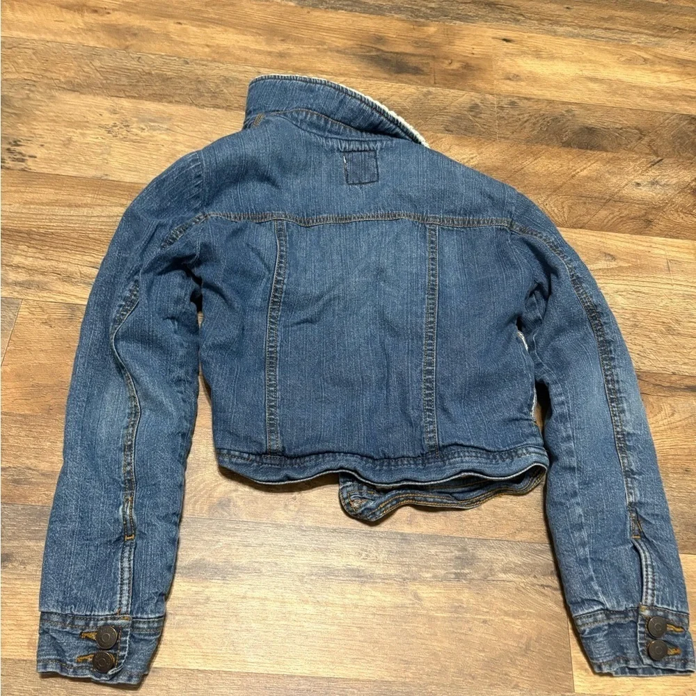 Old Navy Blue Jean Jacket with Sherpa Collar