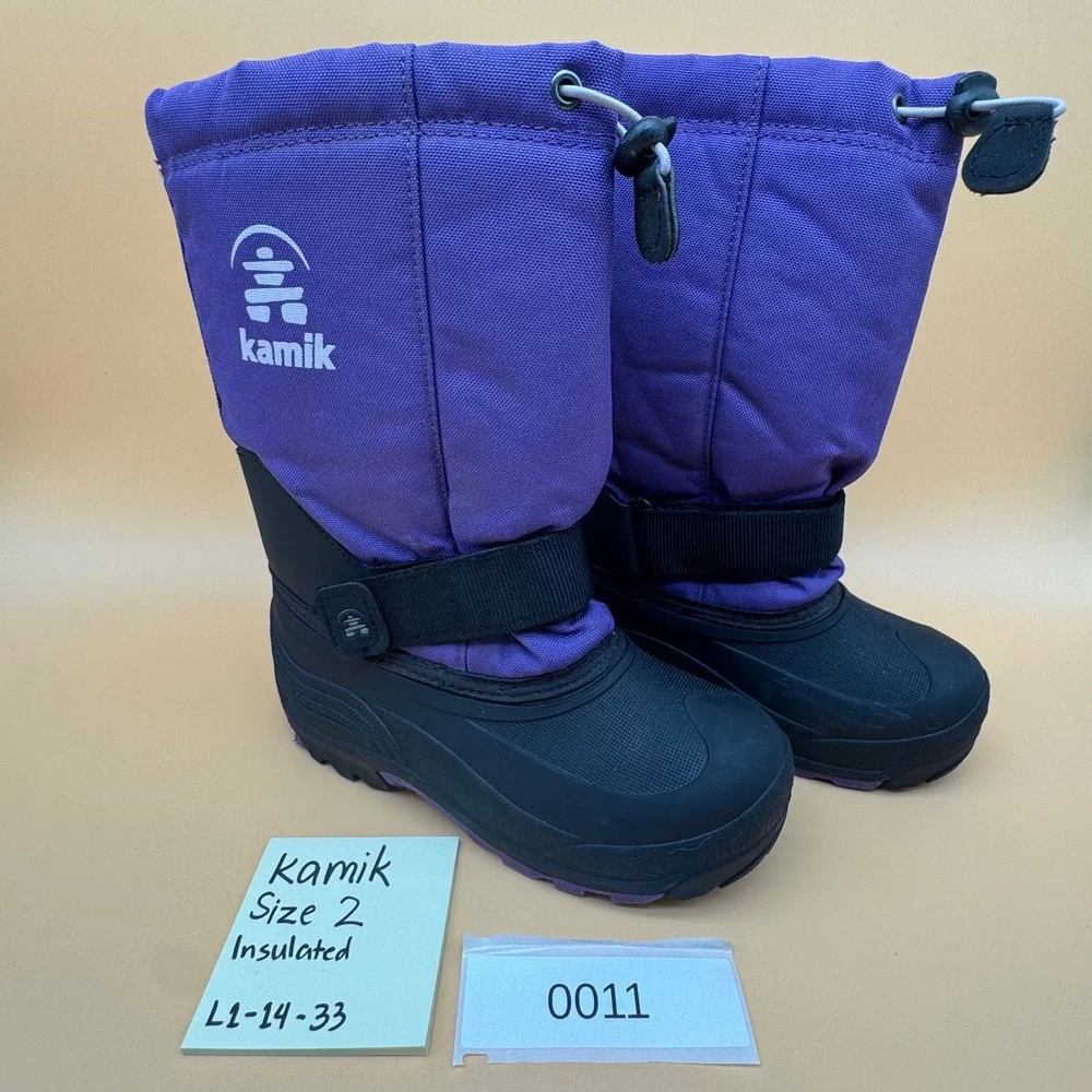Kamik Kids‎ Purple Insulated Waterproof Snow Boots Size 2 (011)