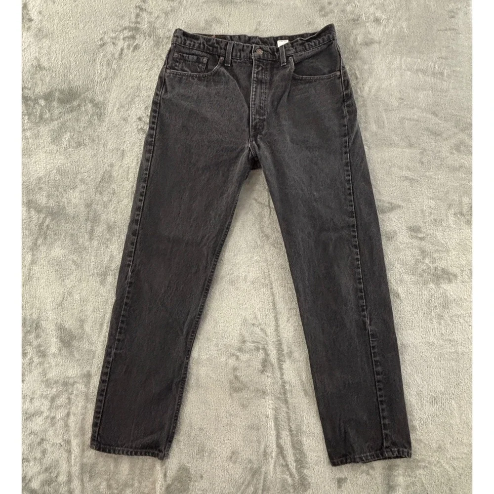 Vintage 90s Levis 505 Regular Fit Straight‎ Leg Jeans Mens 38x32 Black Denim USA