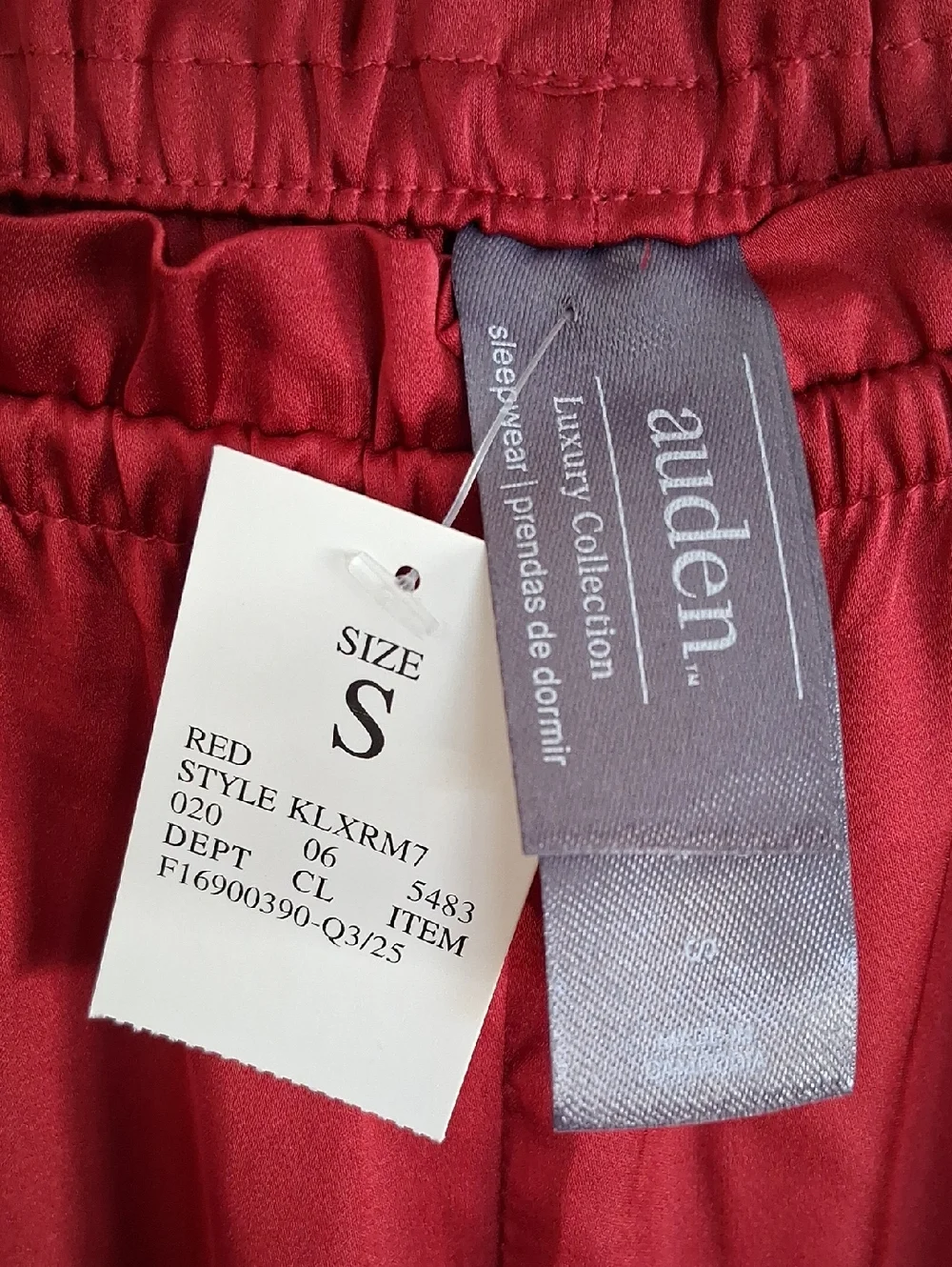 NWT Auden Red Silky Stretch Wide Leg Pajama Pants Size Small
