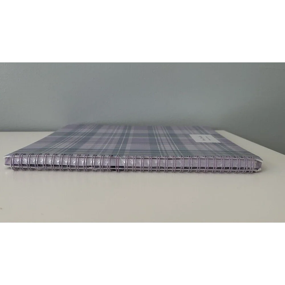 Vera Bradley Large Spiral Notebook with Pocket Amethyst Plaid Print Sealed New!