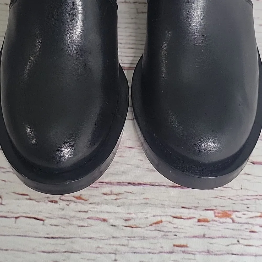 SAM EDELMAN Lancaster Black Leather Quilted Ankle Boot Size 7