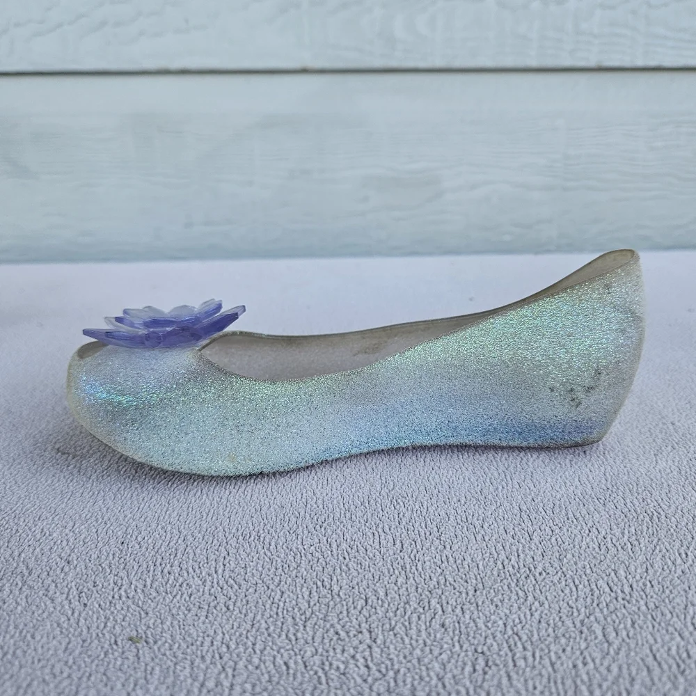 Mini Melissa Mel Ultragirl Frozen Anna Elsa Glitter Flats Shoes SZ 12 Disney