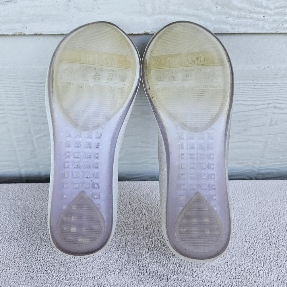 Mini Melissa Mel Ultragirl Frozen Anna Elsa Glitter Flats Shoes SZ 12 Disney