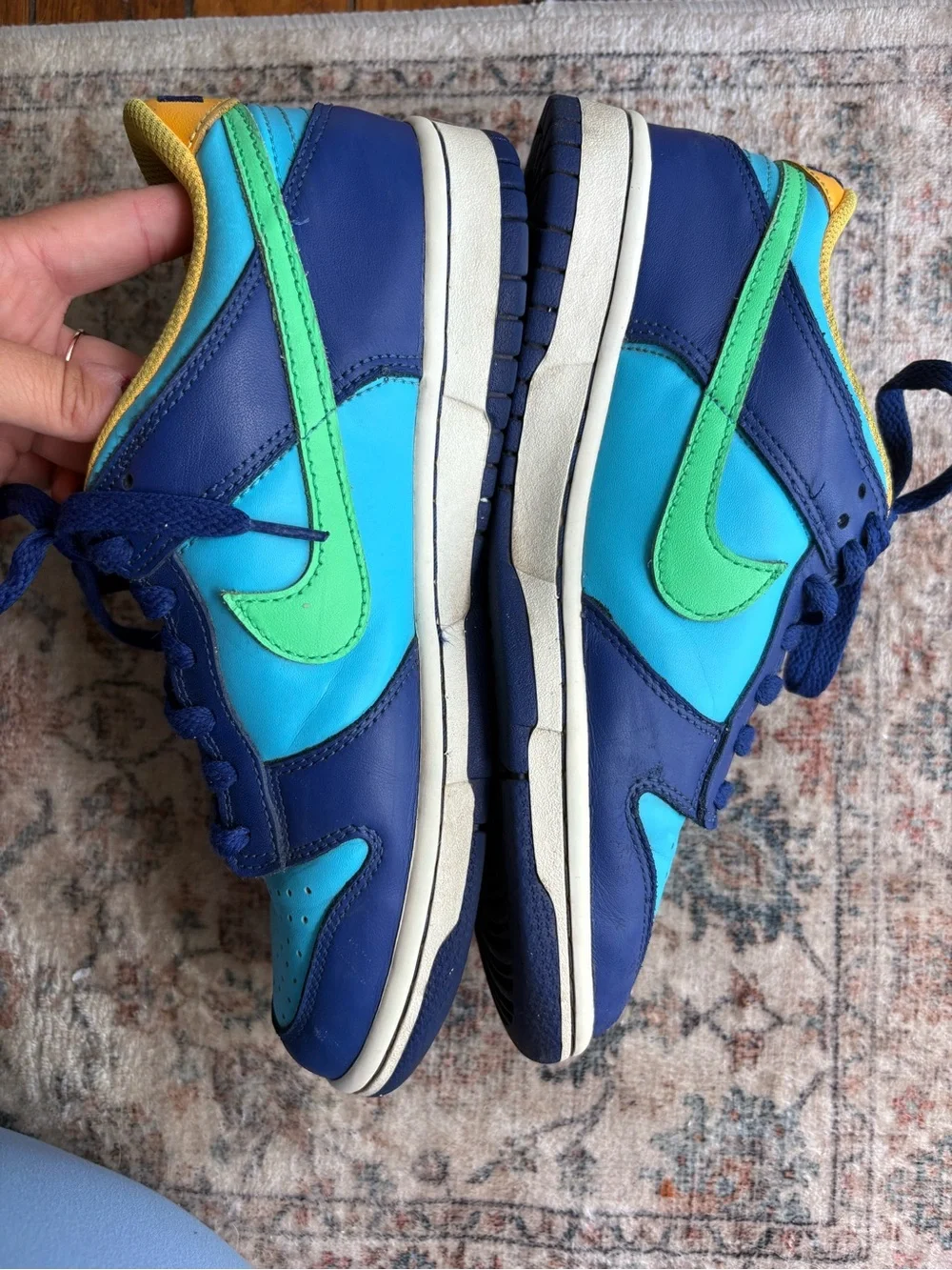 6.5Y Nike Dunks Blue & Teal Low-Top Sneakers
