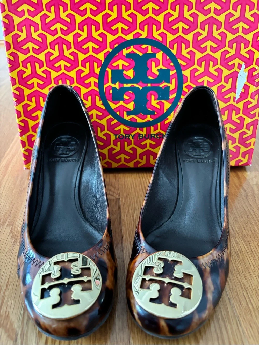 Tory Burch gold worn patterned