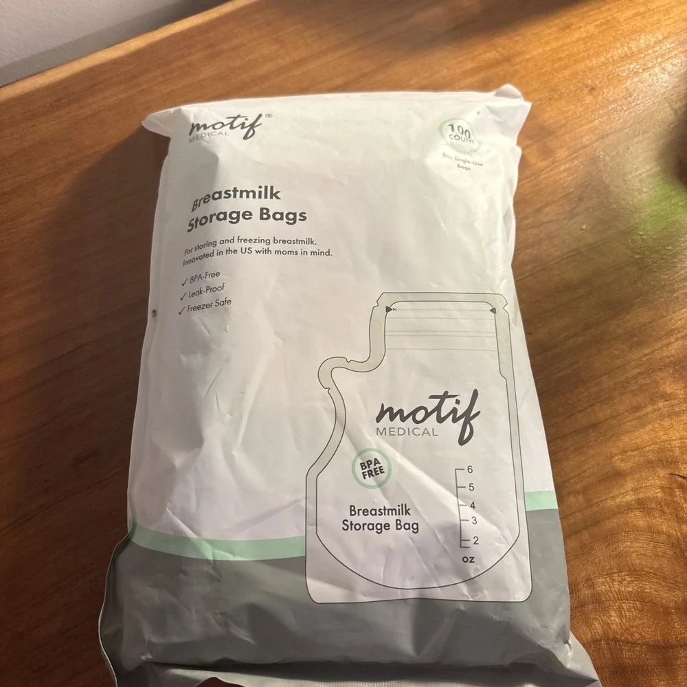 Motif Medical Breastmilk 8 oz Single Use Storage Bags BPA Free 100 count NEW