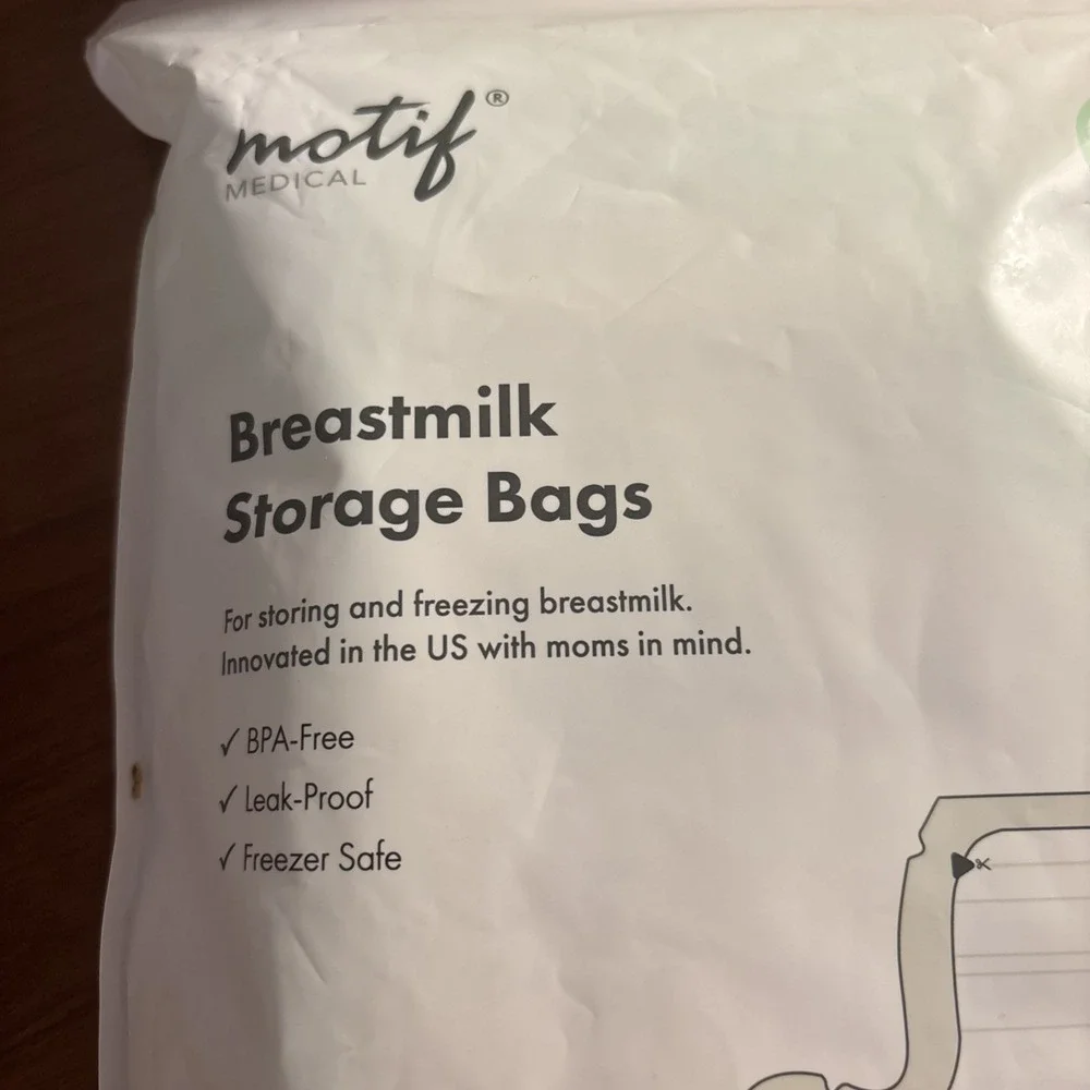 Motif Medical Breastmilk 8 oz Single Use Storage Bags BPA Free 100 count NEW