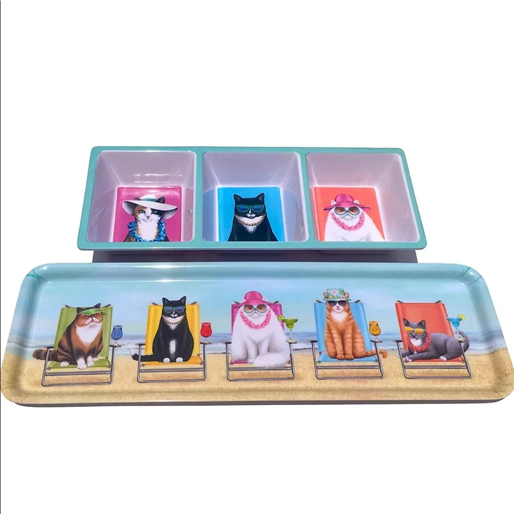 Nantucket Fashionista Beach Cats Serving Trays