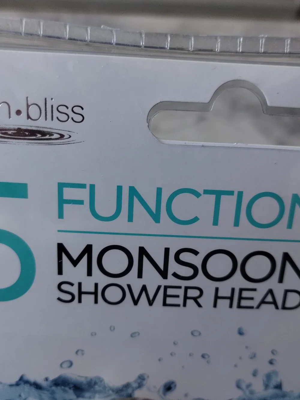 bath bliss Monsoon 5-Function Shower Head - Brushed Silver