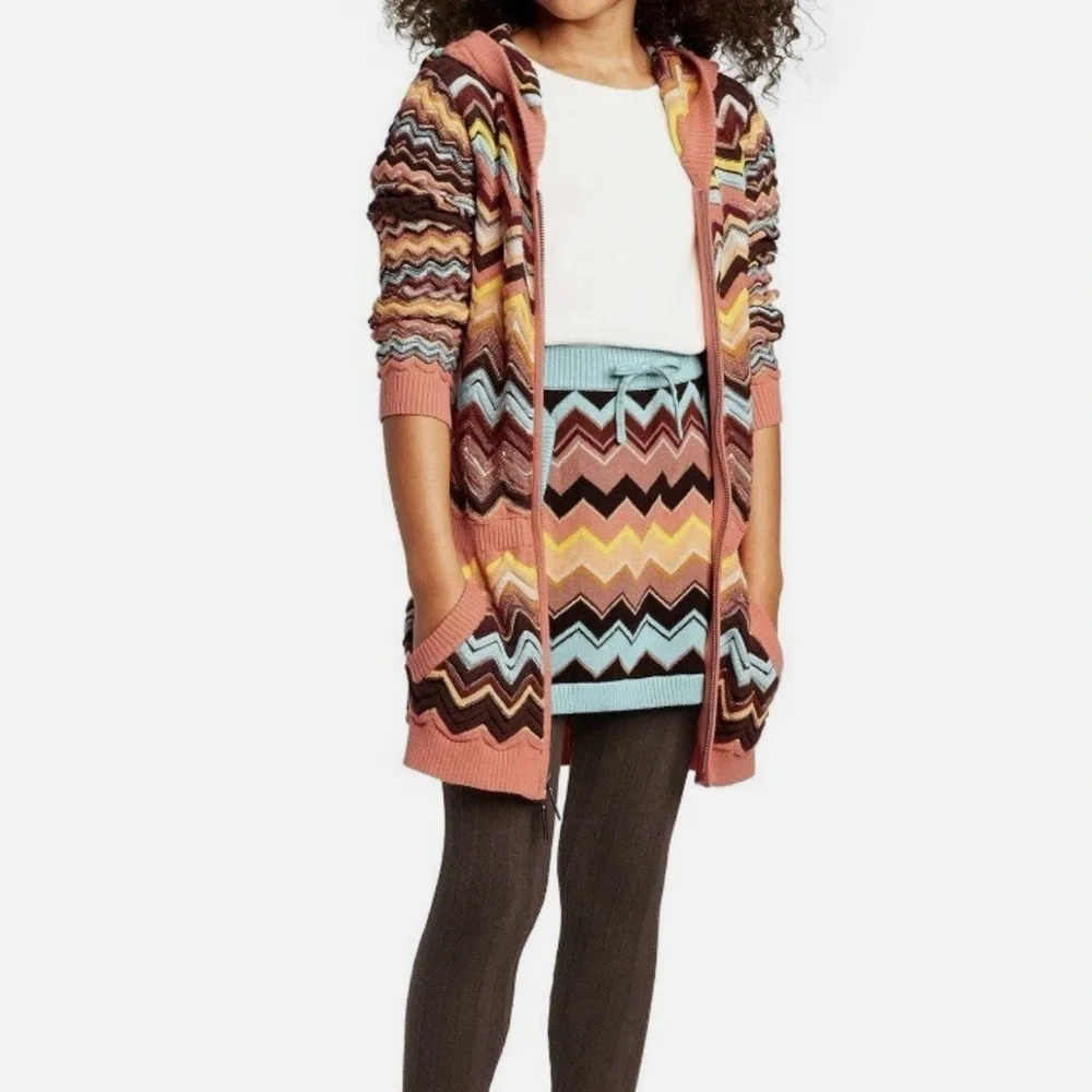 Missoni for Target Zigzag Knit Cardigan in orange and Yellow blue brown siz 12 g