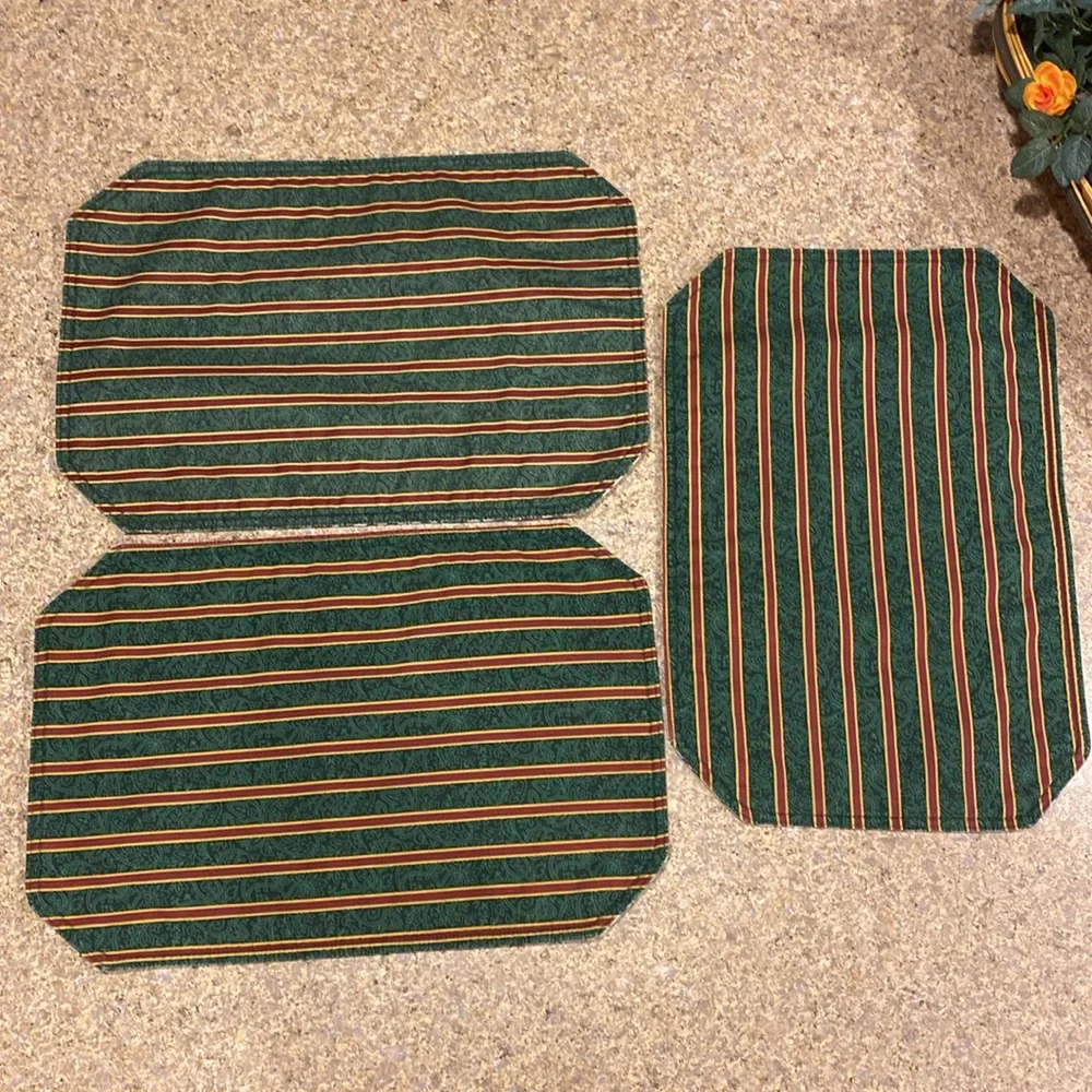 Three Longaberger Holly Placemats WITH FLAWS Holiday