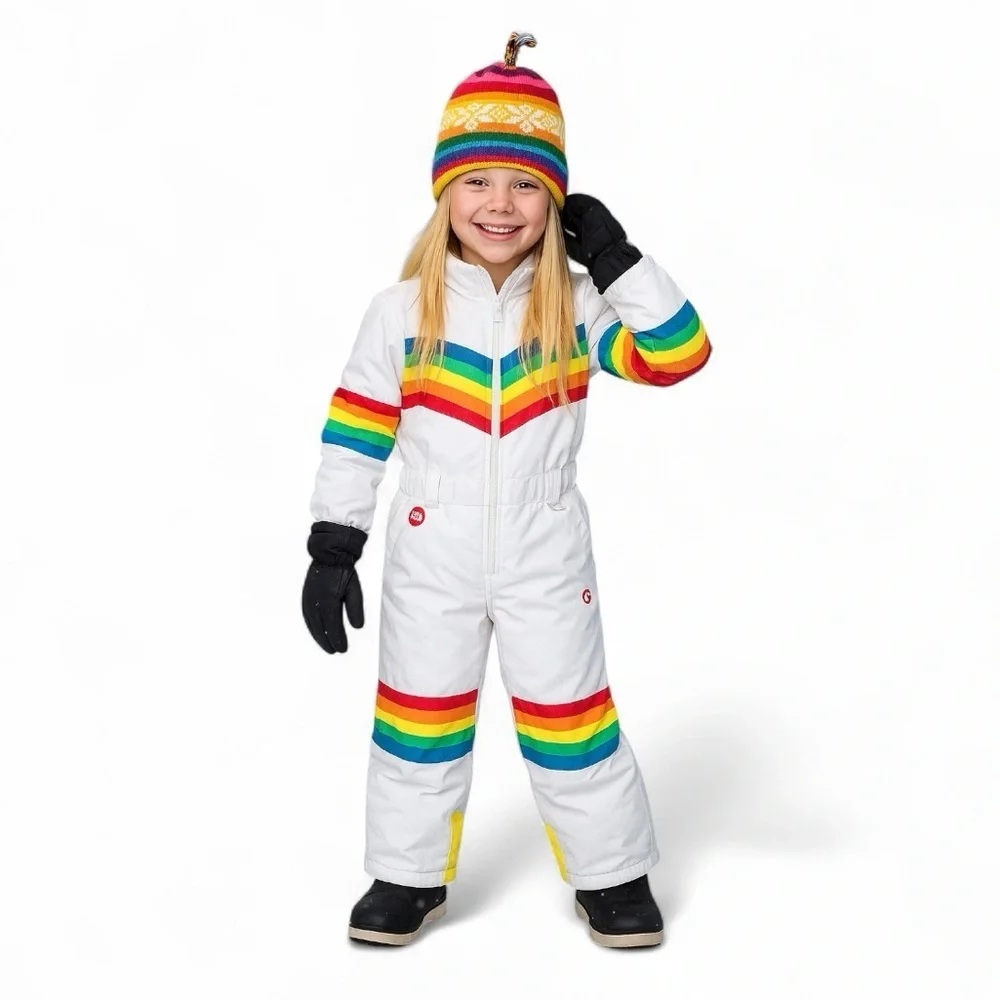 Gap Rainbow Striped Beanie Winter Hat Youth M 7-8