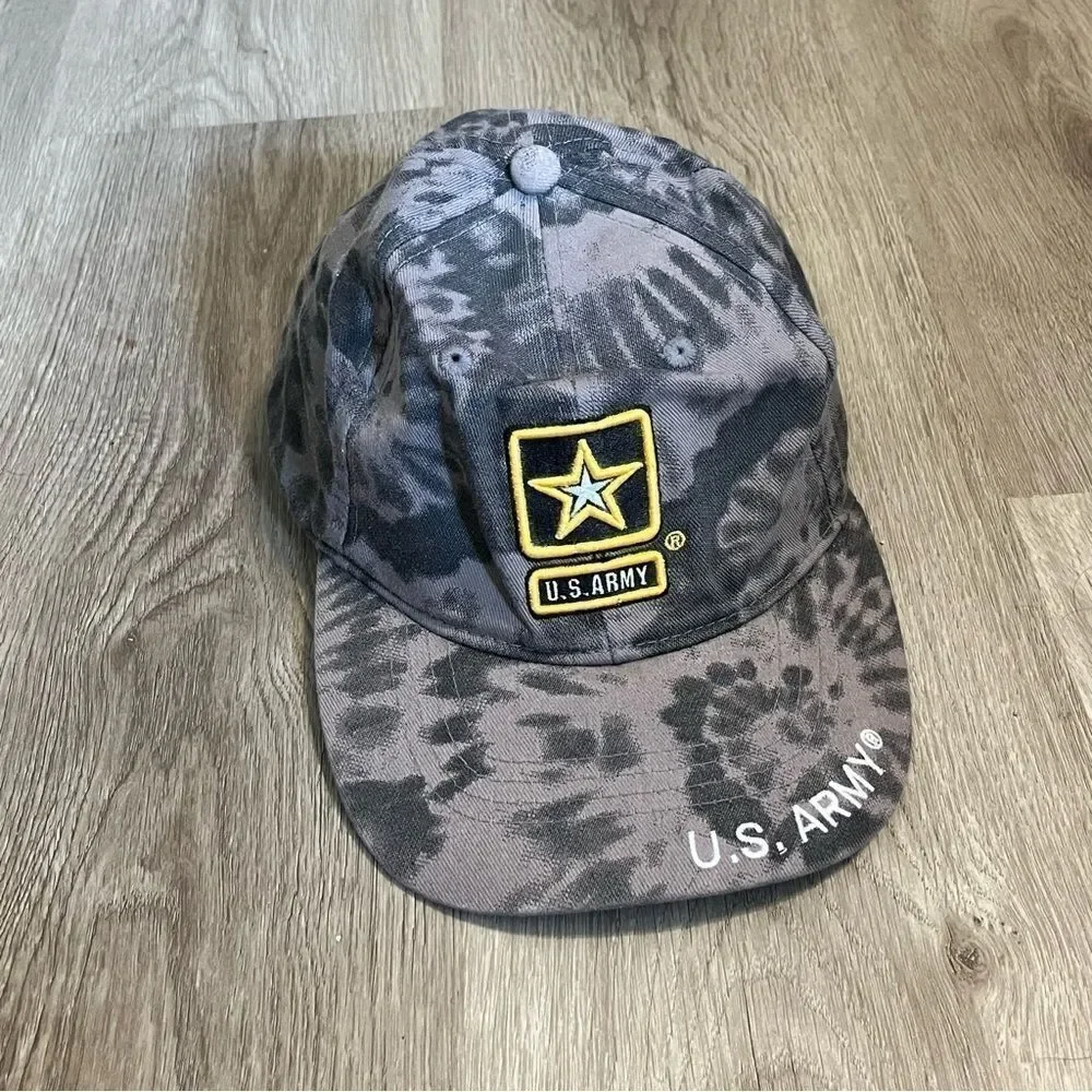 US Army Grey Tie Dye Baseball Hat