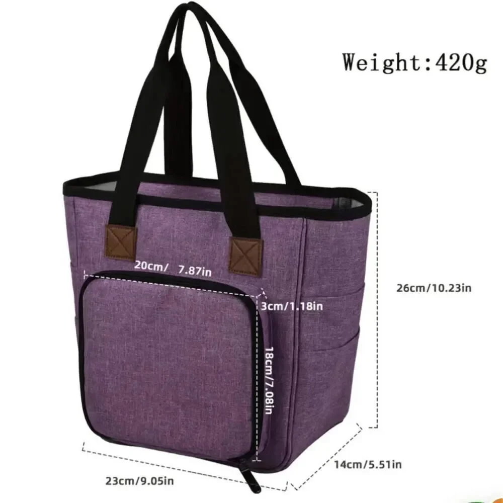 Knitting Bag Yarn Tote Organizer Womens Crochet Storage with Inner Dividers New