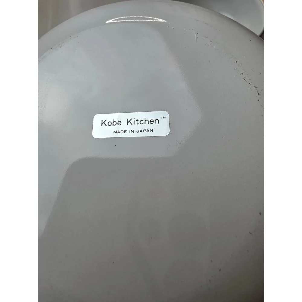 Kobe Kitchen Enamelware Floral Mixing Bowls Set of‎ 2 White Made in Japan 6 G1