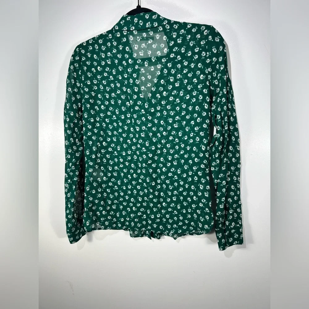 REFORMATION Violet Blouse in Chive Sz X-Small