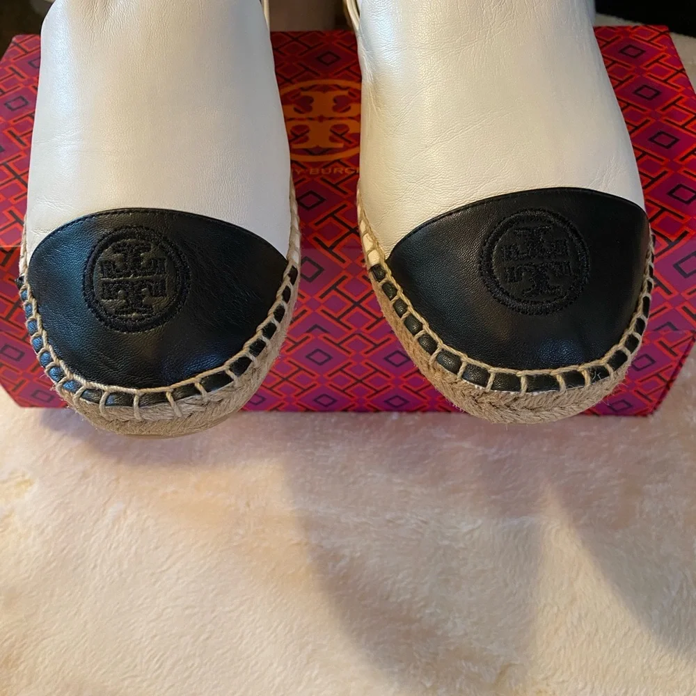 ✨NEW✨Tory Burch White and Black Espadrilles