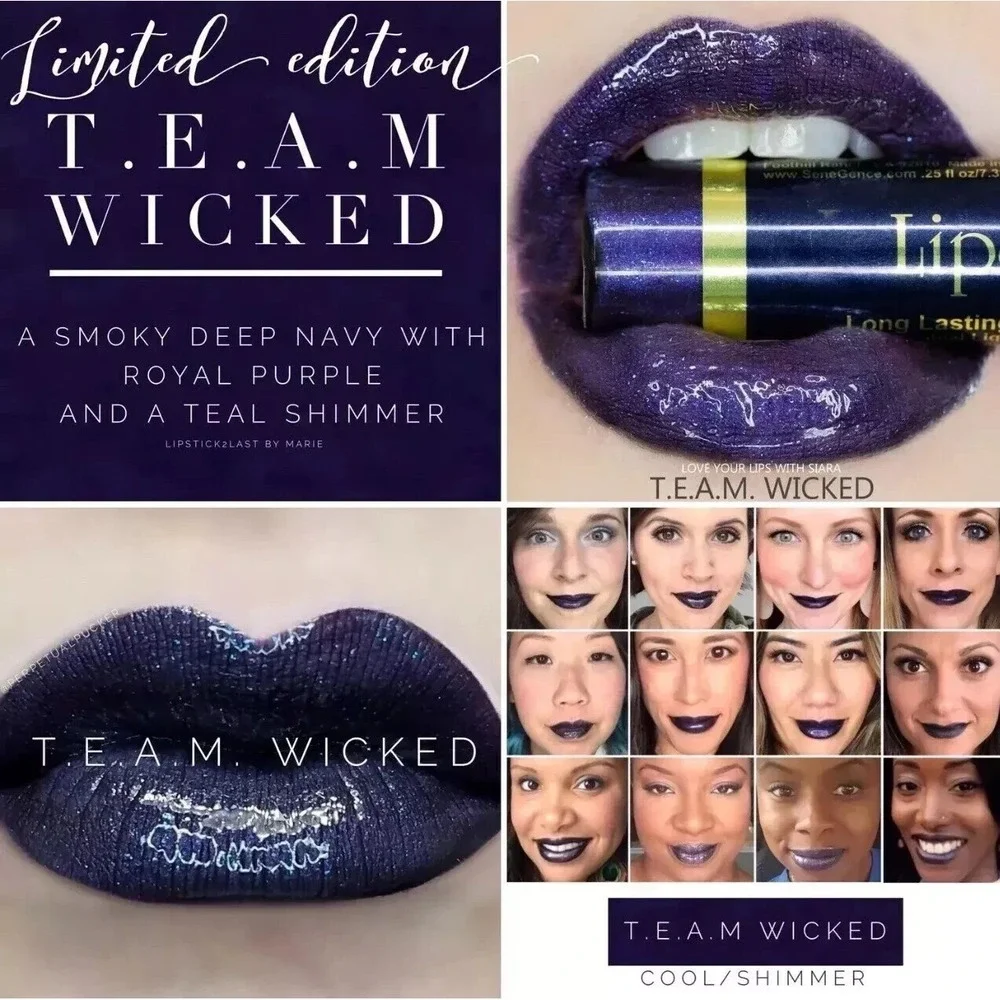 Lipsense Dark Blue Wicked Long Lasting Liquid Lip Color Lipstick Halloween Rave