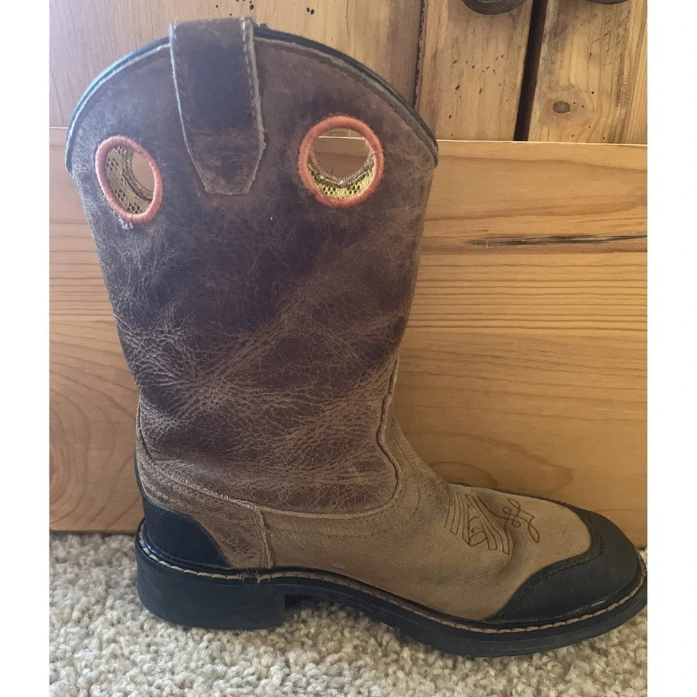 Cody James Warrior Skull Square Toe Kids Size‎ 1 D Pull On Work/Western Boots