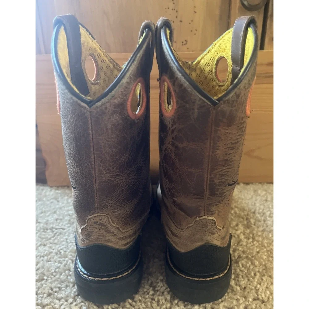 Cody James Warrior Skull Square Toe Kids Size‎ 1 D Pull On Work/Western Boots