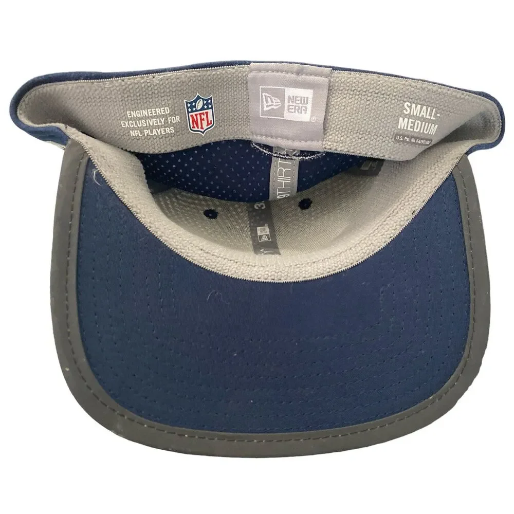 Seattle Seahawks New Era 39Thirty Training Hat Mens S/M Blue Cap NEW