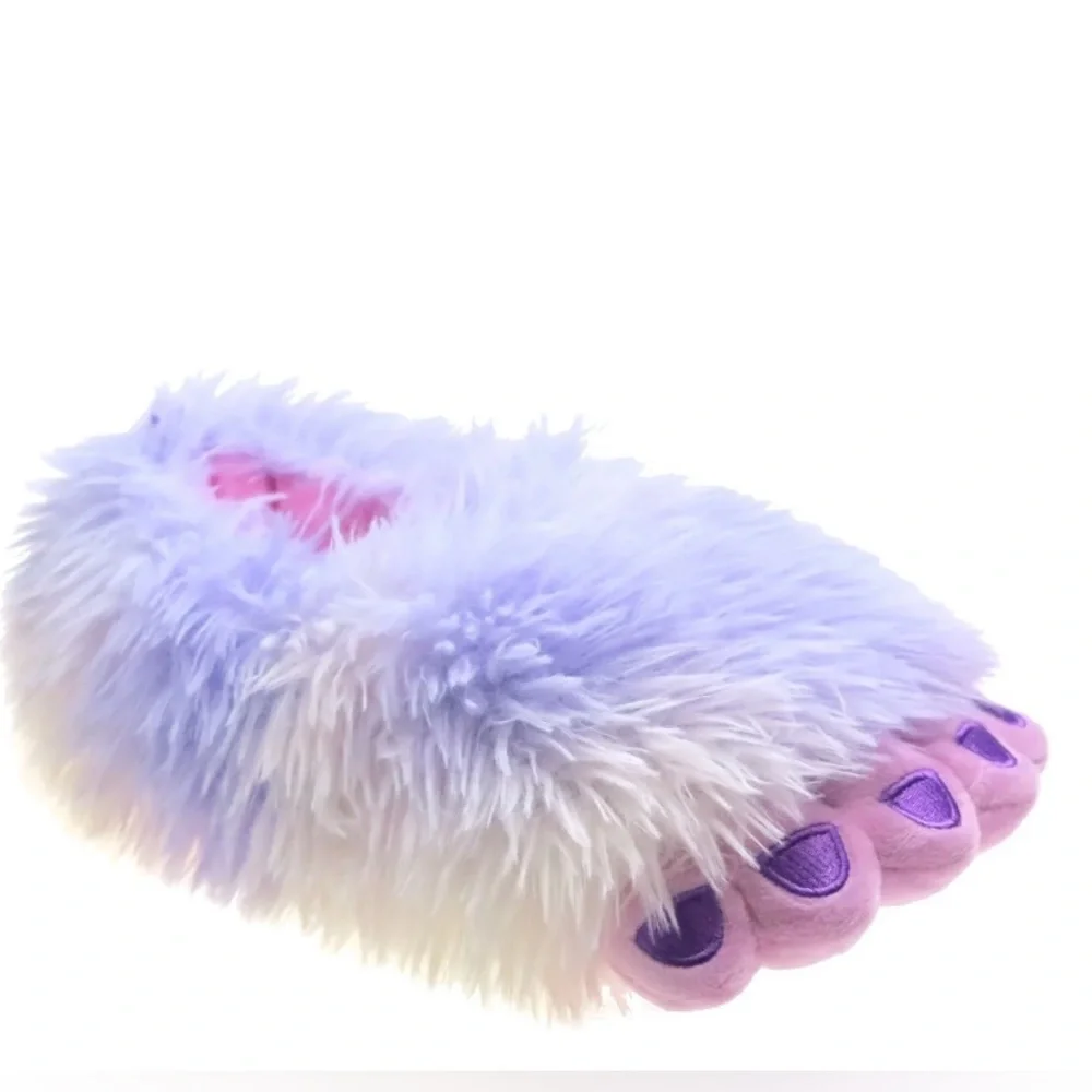 Wonder Nation Yeti Foot Slippers Girls Size 6 Purple Pink  Plush House Shoes NWT
