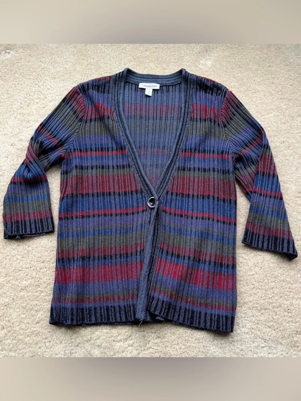 Coldwater Creek Gray Button Front Cardigan Sweater - Size M - EUC