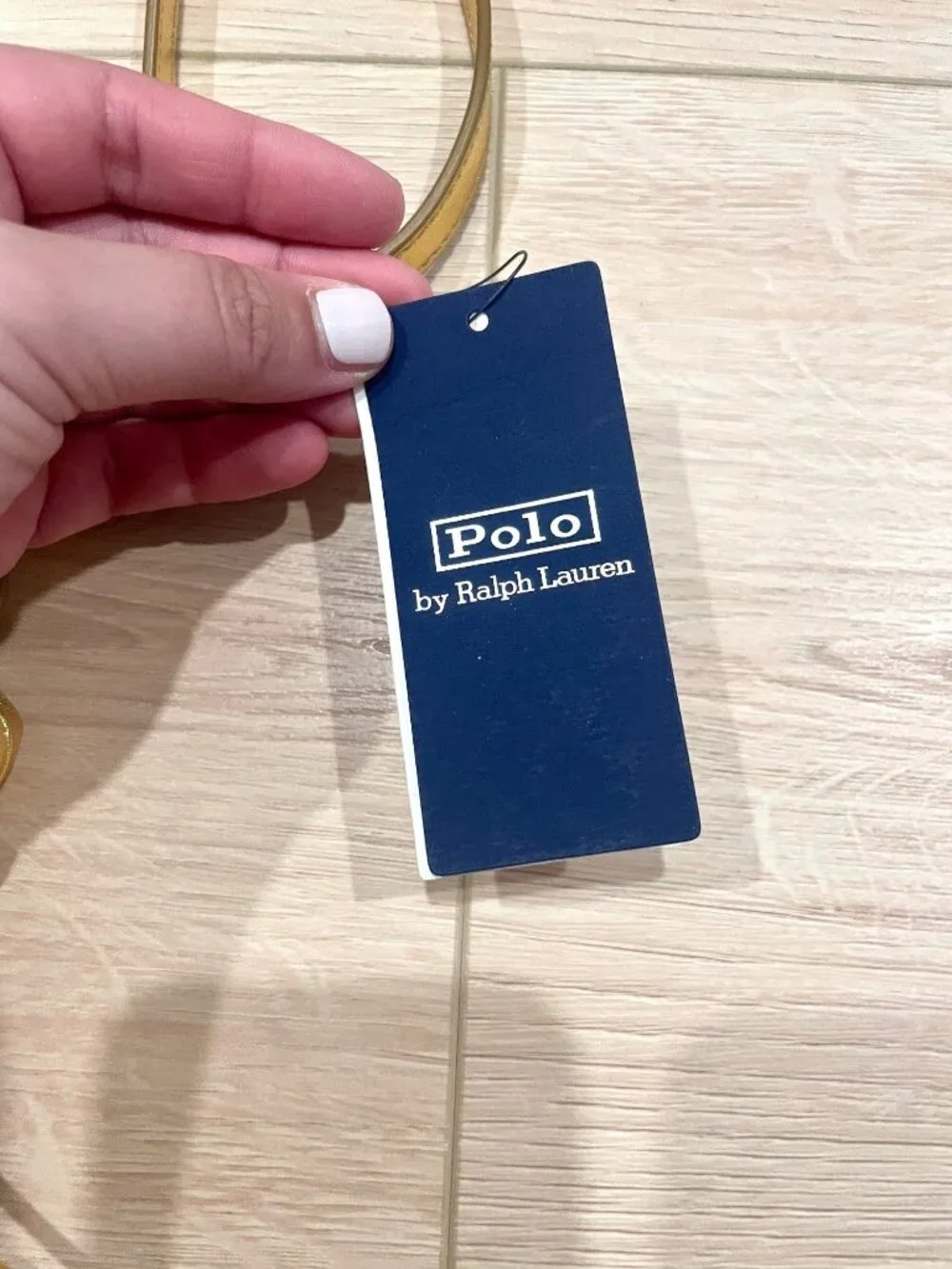 NWT Polo Ralph Lauren Blue Label Gold Crossbody Bag Leather