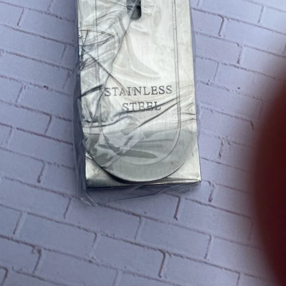 Stainless Steel Money Clip Slim Minimalist Silver NEW w/ Protective Film