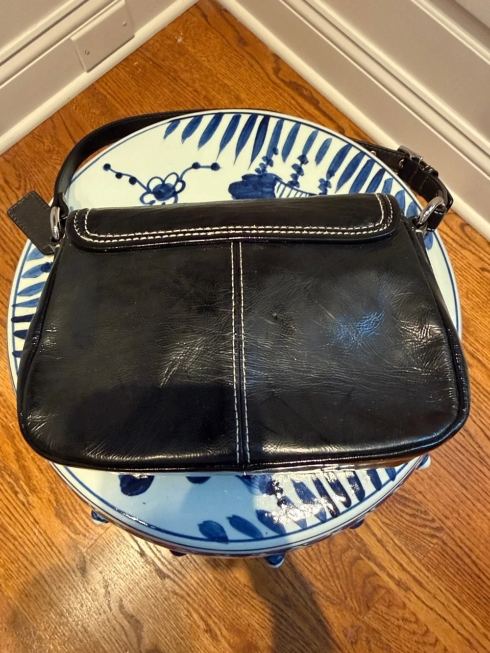Coach Black Patent Leather Legacy Flap Bag