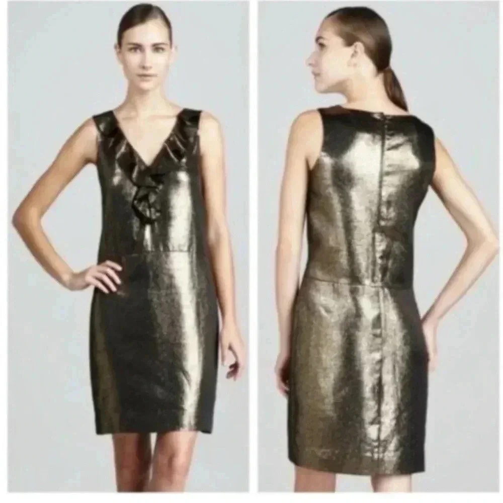 Kate Spade ♠️ metallic gold dress size 14