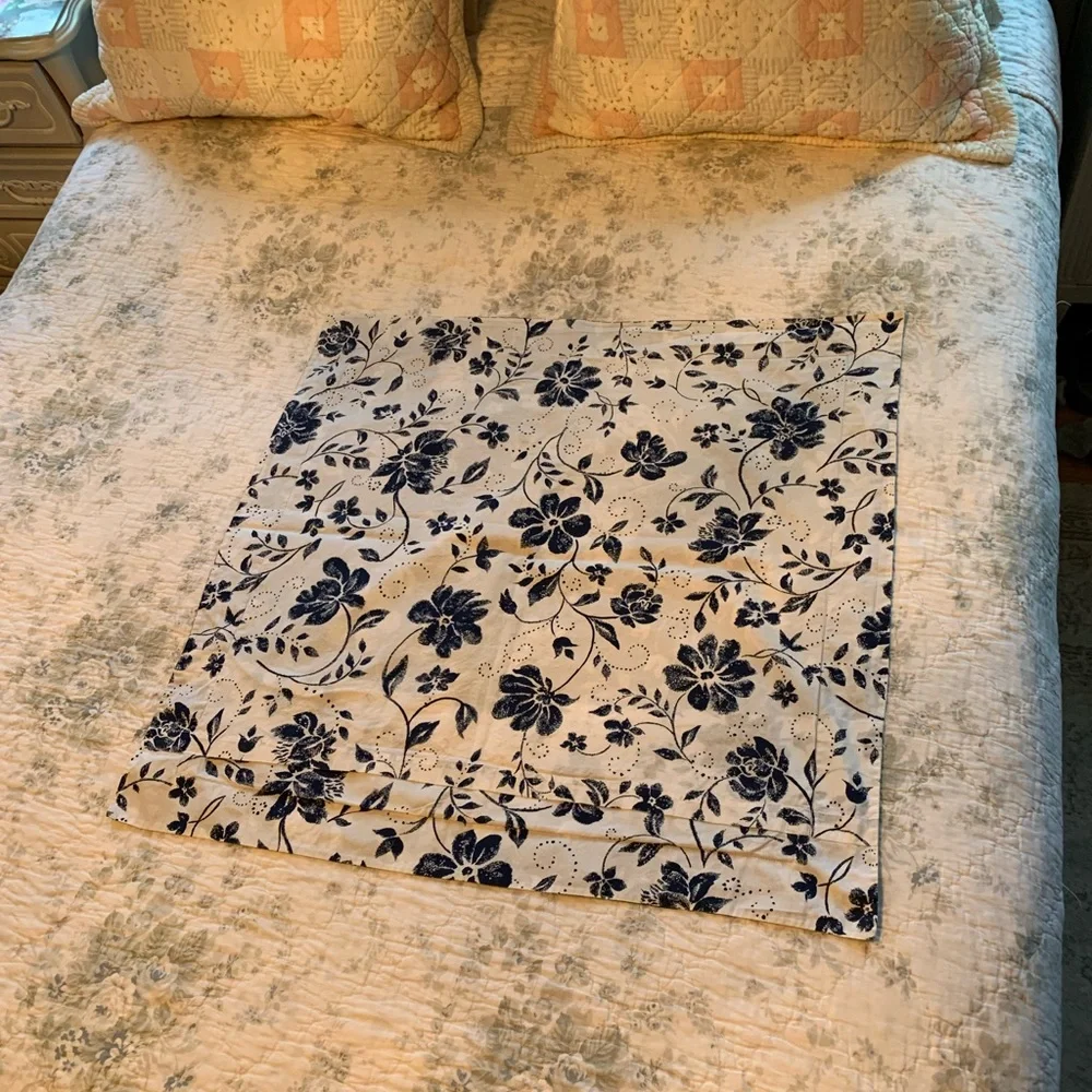 Pottery Barn Blue Floral pillow shams