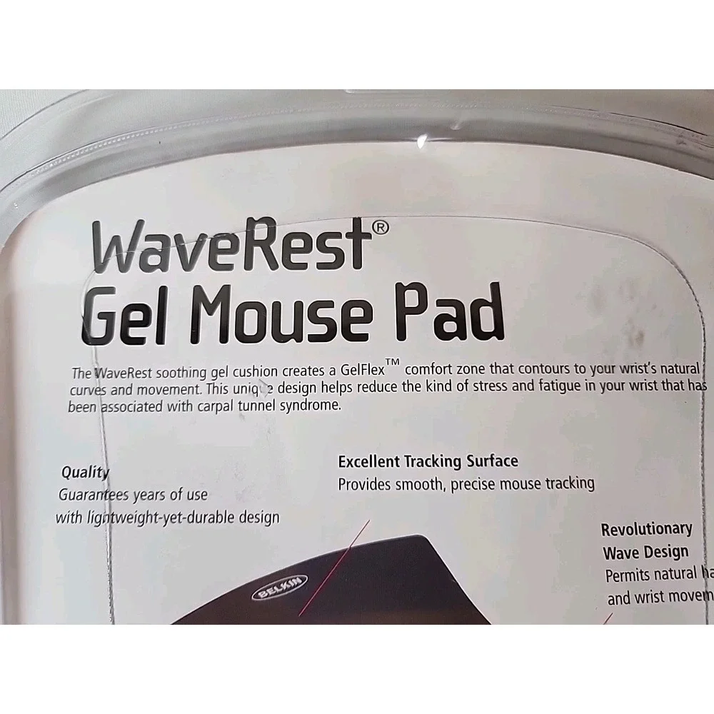 Belkin WaveRest Gel Wrist Cushion Mouse Pad Black Comfort F8E262-BLK NEW Sealed