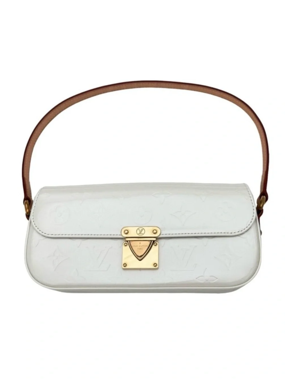 Authentic Louis Vuitton Perle Monogram Vernis Malibu Street Clutch Bag