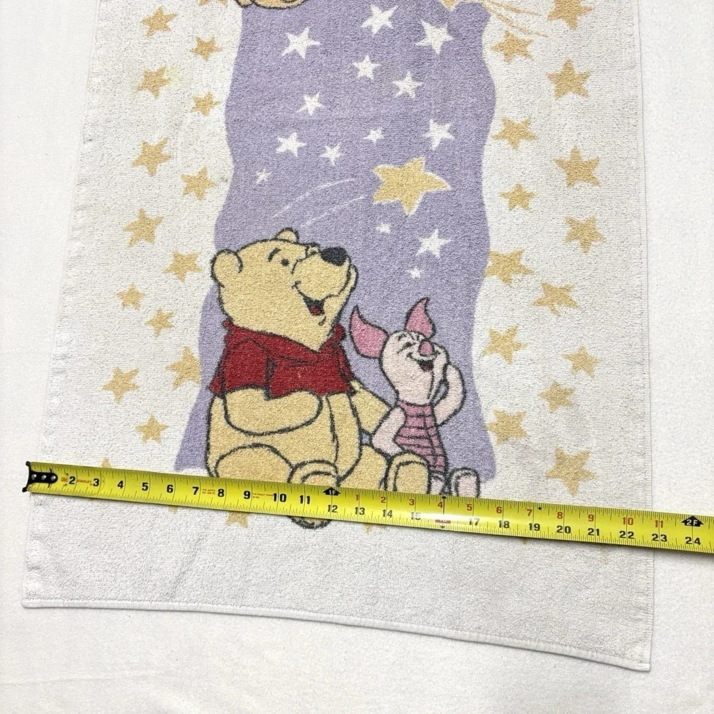 Vintage Winnie the Pooh Towel 90s Piglet Stars Bath Beach Towel Made USA Cotton