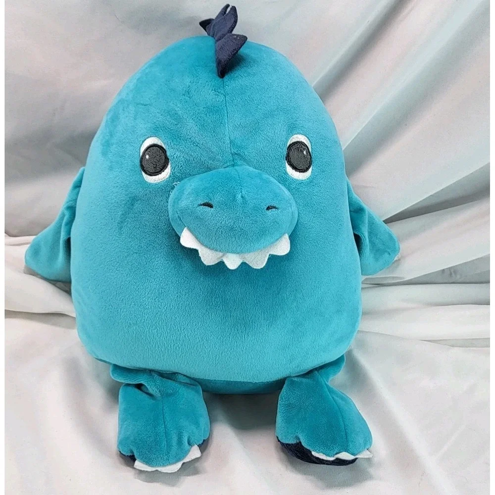 2019 Carter's Dinosaur‎ Aqua Blue Toothy Stuffed Plush Animal Squish Lovey 12in