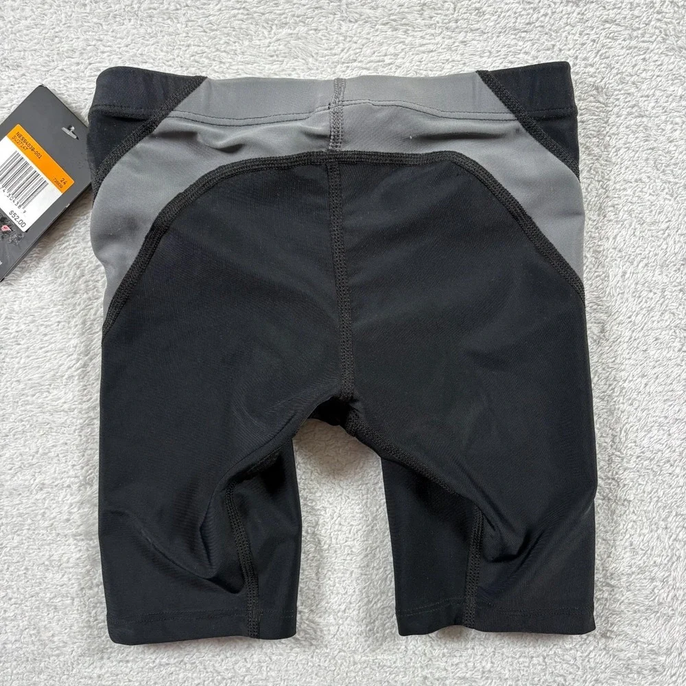 Nike Victory‎ Performance Jammer Boys 24 Black Gray Colorblock Wrinkle Resistant
