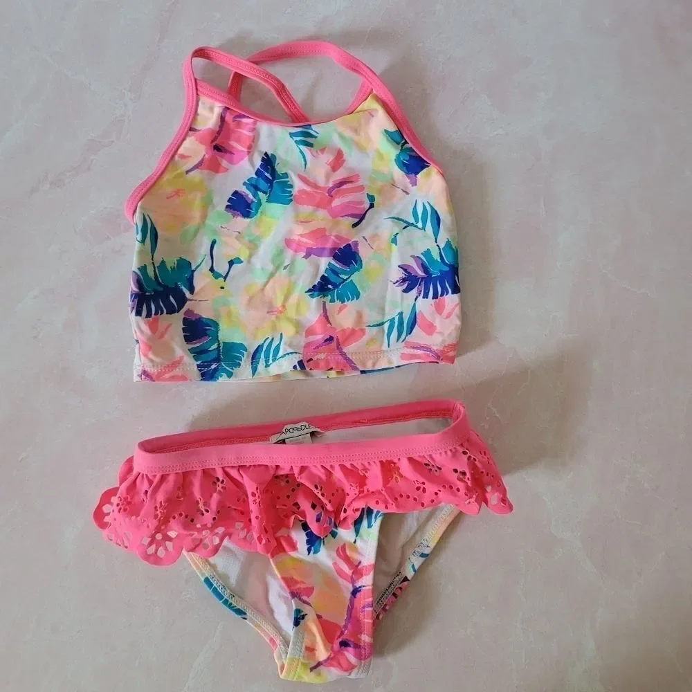Baby girl 2t laser cut tank top bikini bottom set